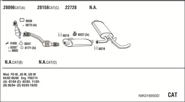 Walker NIK016950D - Система выпуска ОГ autosila-amz.com