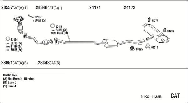 Walker NIK011138B - Система выпуска ОГ autosila-amz.com