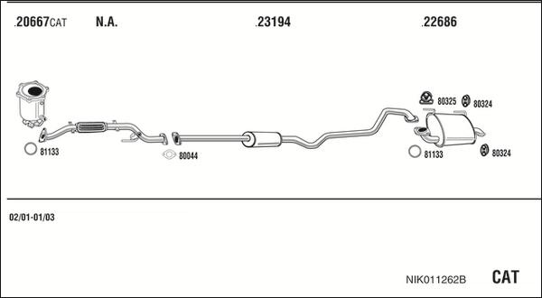 Walker NIK011262B - Система выпуска ОГ autosila-amz.com