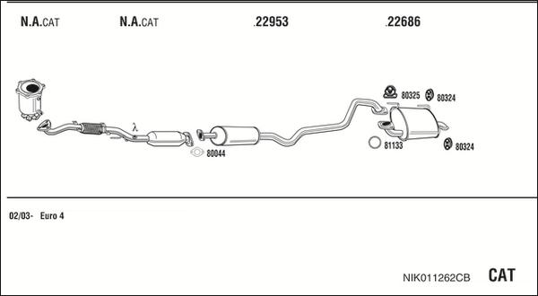 Walker NIK011262CB - Система выпуска ОГ autosila-amz.com