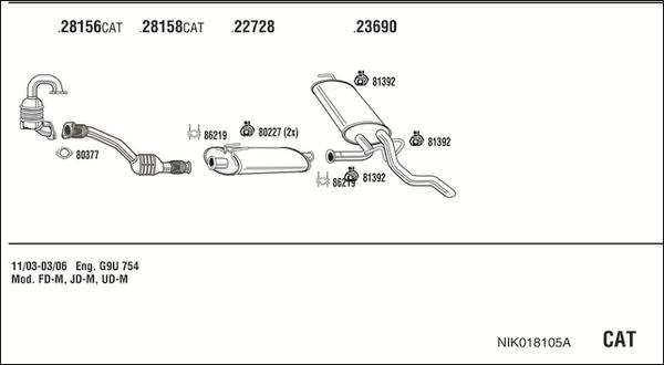 Walker NIK018105A - Система выпуска ОГ autosila-amz.com