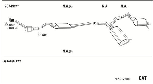 Walker NIK017688 - Система выпуска ОГ autosila-amz.com