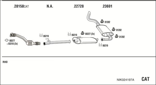 Walker NIK024197A - Система выпуска ОГ autosila-amz.com