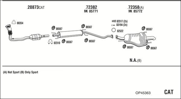 Walker OP45363 - Система выпуска ОГ autosila-amz.com