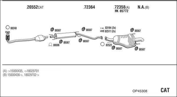 Walker OP45308 - Система выпуска ОГ autosila-amz.com