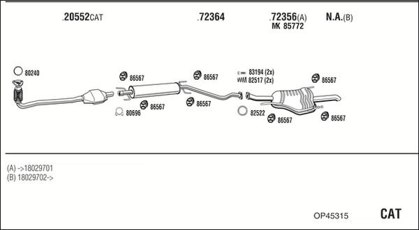 Walker OP45315 - Система выпуска ОГ autosila-amz.com