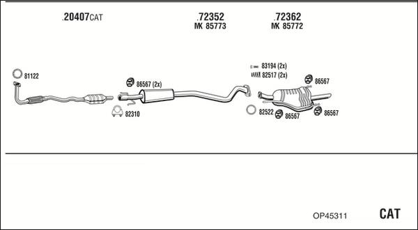 Walker OP45311 - Система выпуска ОГ autosila-amz.com