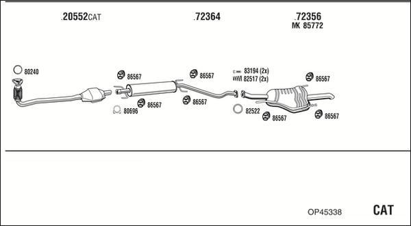 Walker OP45338 - Система выпуска ОГ autosila-amz.com