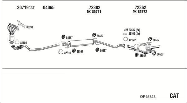 Walker OP45328 - Система выпуска ОГ autosila-amz.com