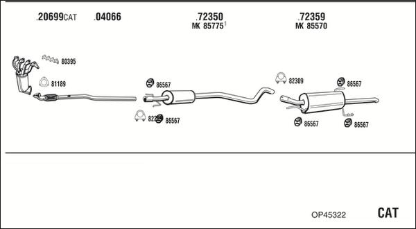 Walker OP45322 - Система выпуска ОГ autosila-amz.com