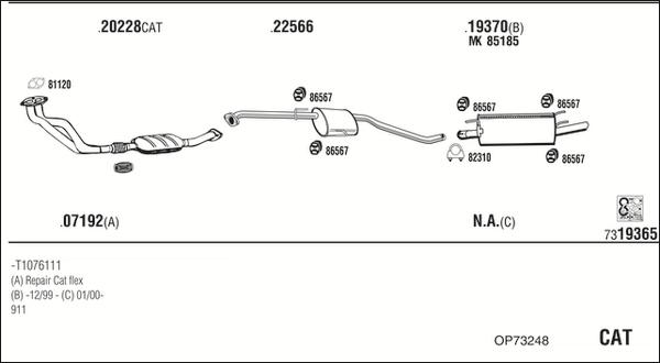 Walker OP73248 - Система выпуска ОГ autosila-amz.com