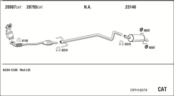 Walker OPH18079 - Система выпуска ОГ autosila-amz.com