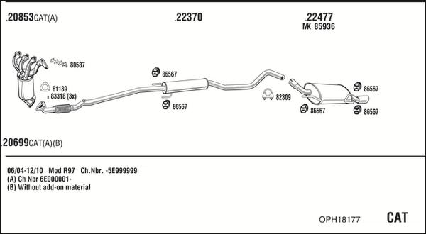 Walker OPH18177 - Система выпуска ОГ autosila-amz.com