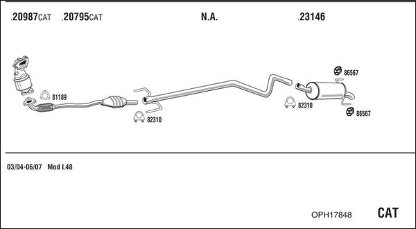 Walker OPH17848 - Система выпуска ОГ autosila-amz.com