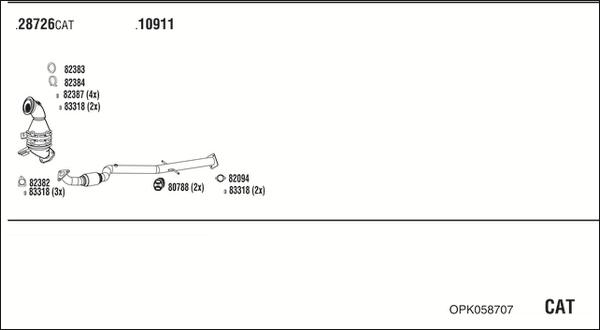 Walker OPK058707 - Система выпуска ОГ autosila-amz.com