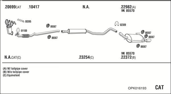 Walker OPK016193 - Система выпуска ОГ autosila-amz.com