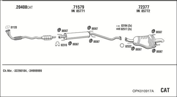 Walker OPK010917A - Система выпуска ОГ autosila-amz.com