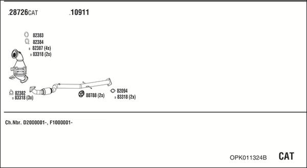 Walker OPK011324B - Система выпуска ОГ autosila-amz.com