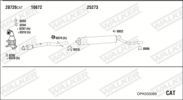 Walker OPK033060 - Система выпуска ОГ autosila-amz.com