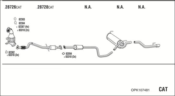 Walker OPK107481 - Система выпуска ОГ autosila-amz.com