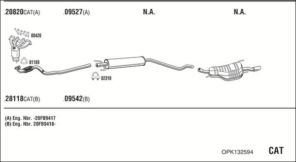 Walker OPK132594 - Система выпуска ОГ autosila-amz.com