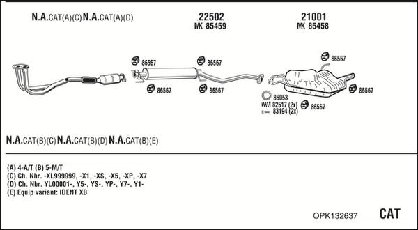 Walker OPK132637 - Система выпуска ОГ autosila-amz.com