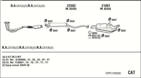 Walker OPK132628 - Система выпуска ОГ autosila-amz.com