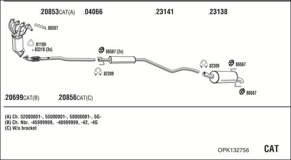 Walker OPK132756 - Система выпуска ОГ autosila-amz.com