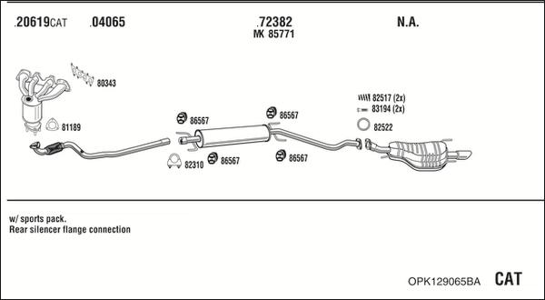 Walker OPK129065BA - Система выпуска ОГ autosila-amz.com