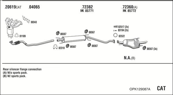 Walker OPK129087A - Система выпуска ОГ autosila-amz.com