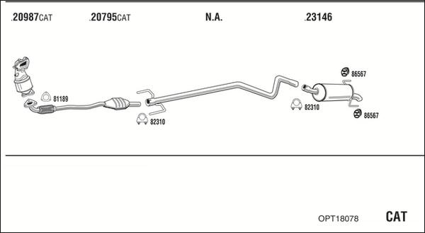 Walker OPT18078 - Система выпуска ОГ autosila-amz.com