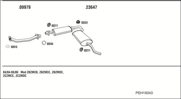 Walker PEH19343 - Система выпуска ОГ autosila-amz.com