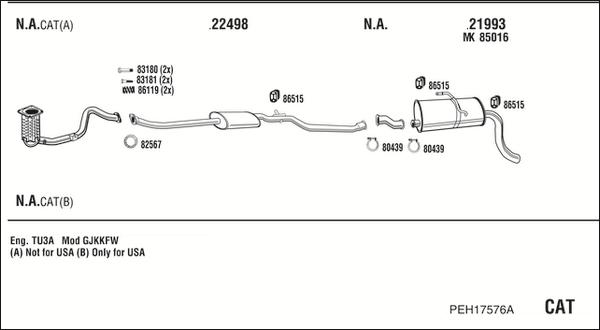 Walker PEH17576A - Система выпуска ОГ autosila-amz.com