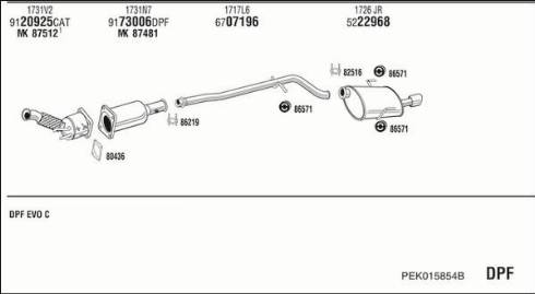 Walker PEK015854B - Система выпуска ОГ autosila-amz.com