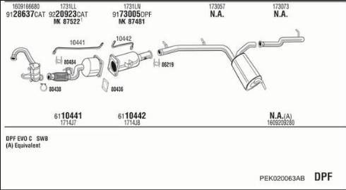 Walker PEK020063AB - Система выпуска ОГ autosila-amz.com