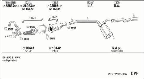 Walker PEK020063BA - Система выпуска ОГ autosila-amz.com