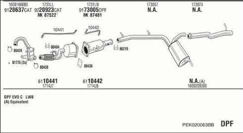 Walker PEK020063BB - Система выпуска ОГ autosila-amz.com