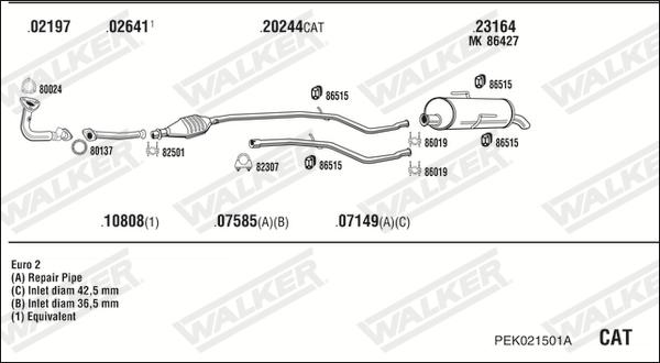 Walker PEK021501A - Система выпуска ОГ autosila-amz.com