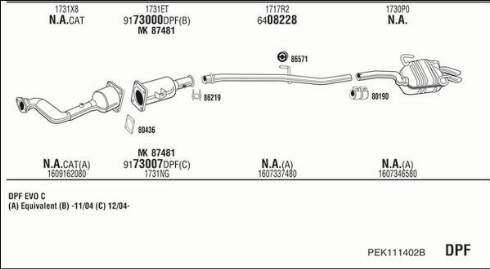 Walker PEK111402B - Система выпуска ОГ autosila-amz.com