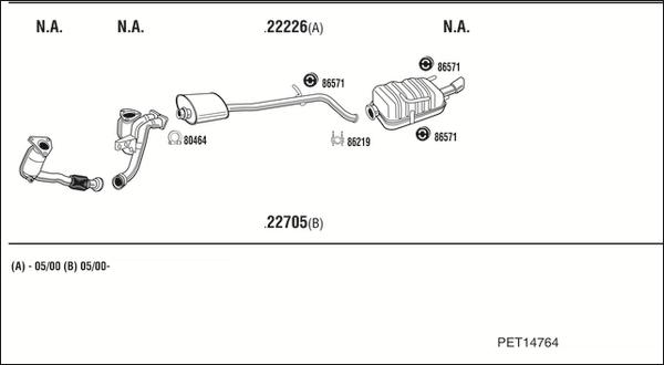 Walker PET14764 - Система выпуска ОГ autosila-amz.com