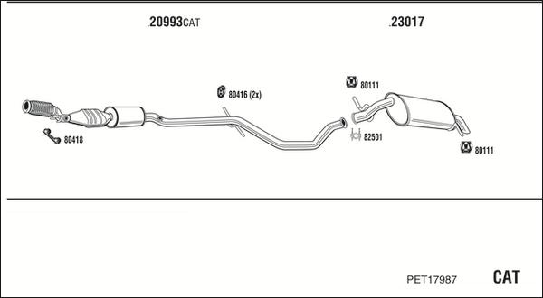 Walker PET17987 - Система выпуска ОГ autosila-amz.com