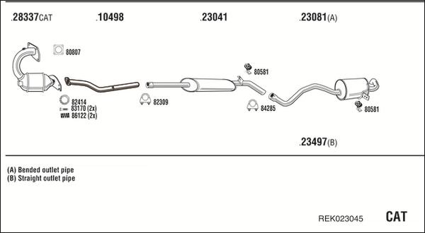 Walker REK023045 - Система выпуска ОГ autosila-amz.com