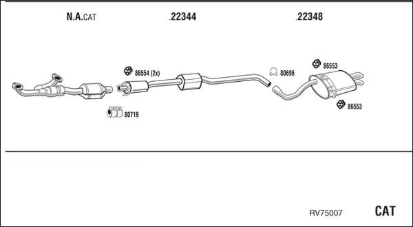 Walker RV75007 - Система выпуска ОГ autosila-amz.com