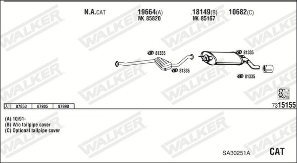 Walker SA30251A - Система выпуска ОГ autosila-amz.com
