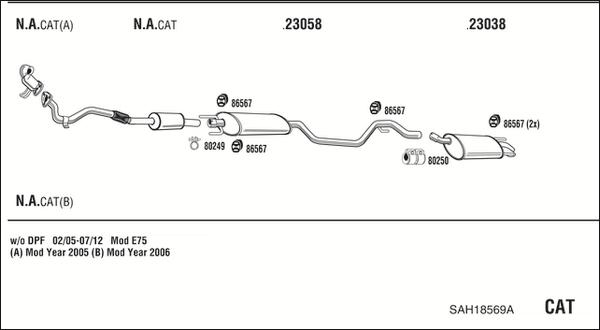 Walker SAH18569A - Система выпуска ОГ autosila-amz.com