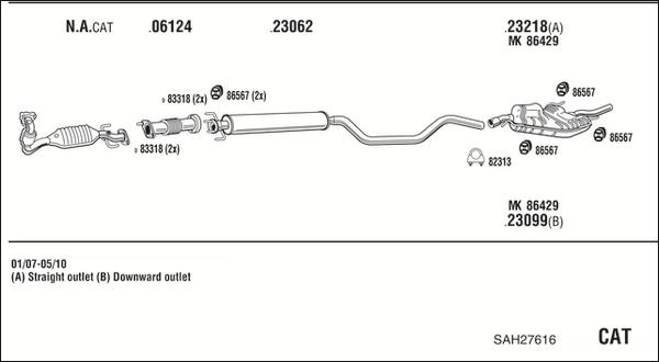 Walker SAH27616 - Система выпуска ОГ autosila-amz.com