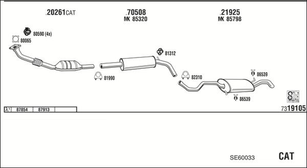 Walker SE60033 - Система выпуска ОГ autosila-amz.com