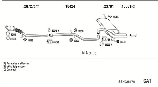 Walker SEK028170 - Система выпуска ОГ autosila-amz.com