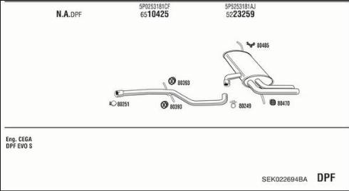 Walker SEK022694BA - Система выпуска ОГ autosila-amz.com