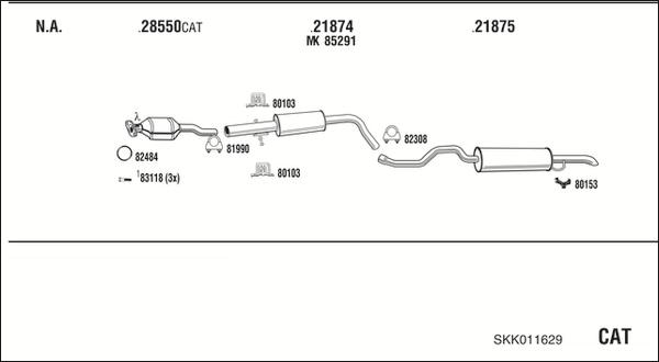 Walker SKK011629 - Система выпуска ОГ autosila-amz.com